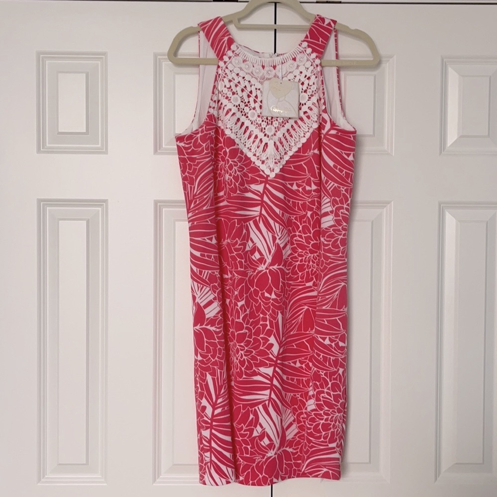 Pappagallo Sleeveless Pink and White Dress